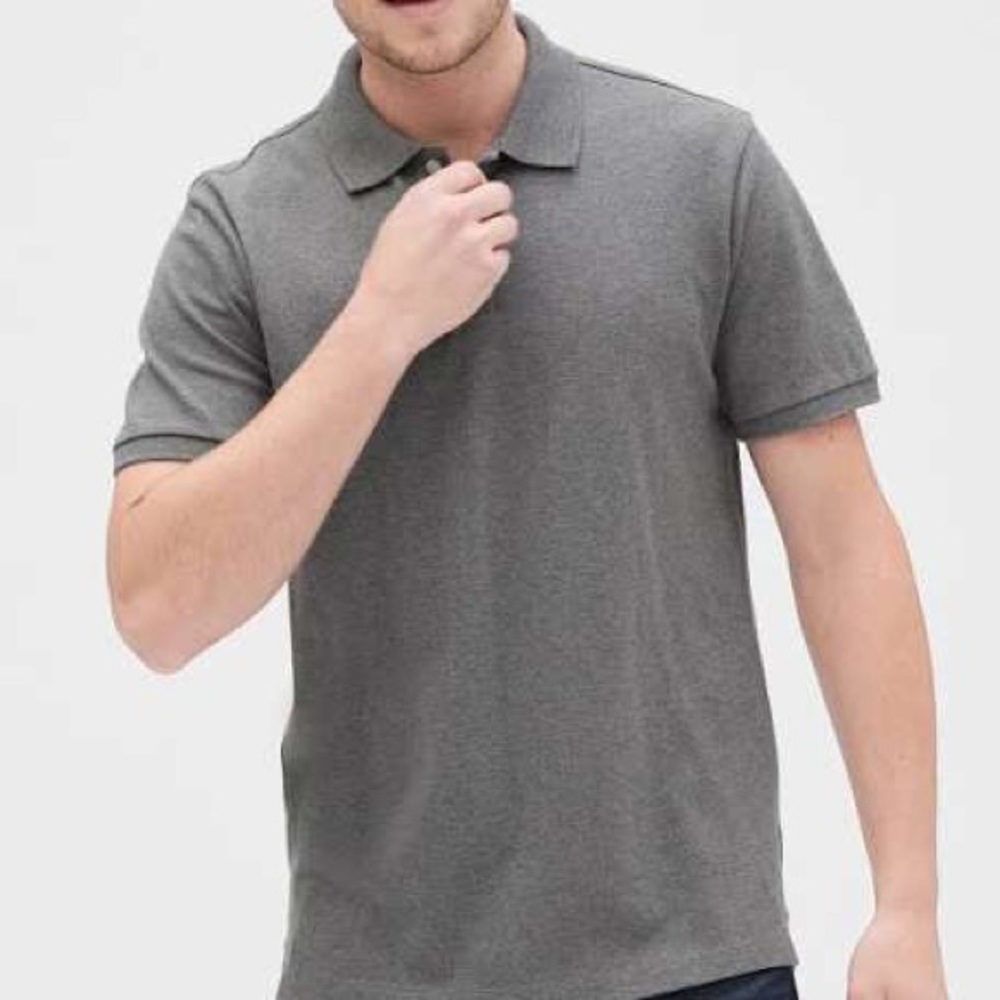 GAP gray cotton pique polo shirt